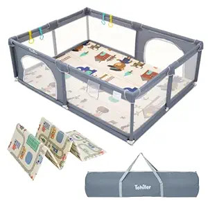 Baby Playpen with Mat, Large Baby Play Yard for Toddler, BPA-Free, Non-Toxic, Safe No Gaps Playar... | Amazon (US)