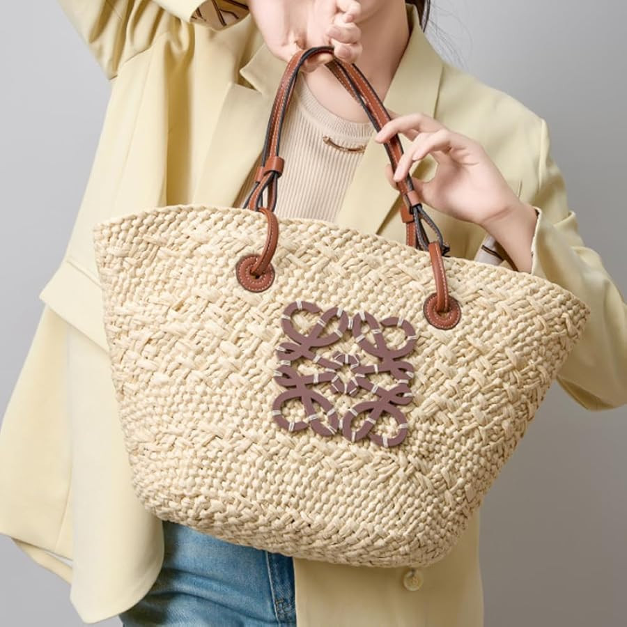 Handmade woven bag, large capacity women's high-end grass woven bag, summer beach vacation one sh... | Amazon (US)