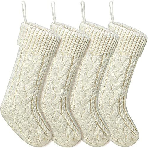 Komotu Christmas Stockings, 4 Pack Knit Christmas Stockings, 18 Inches Large Size Double-Sided Ca... | Amazon (US)