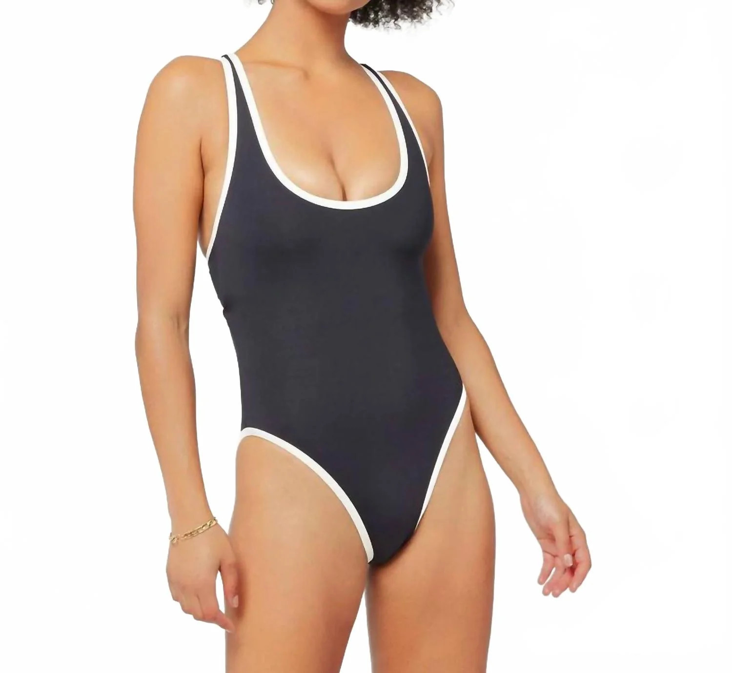 Ebony One Piece Swimsuit In Black/cream | Shop Simon