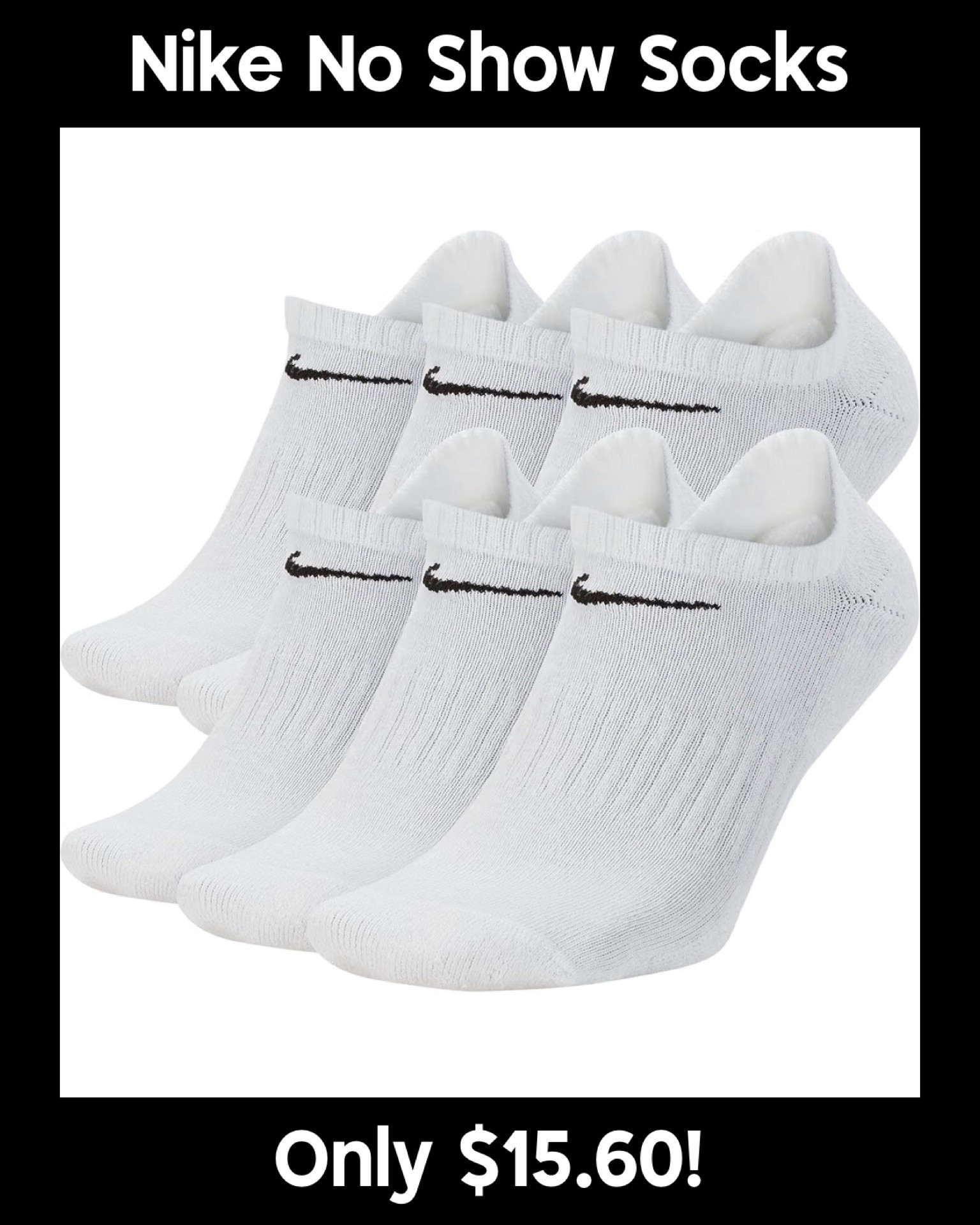 Nike No Show Socks are 40% Off today at Amazon - only $15.60 right now! This unisex style is a go to for me, as they stay in place and are cushy. Lowest these have been in quite awhile - all sizes still fully stocked as well!