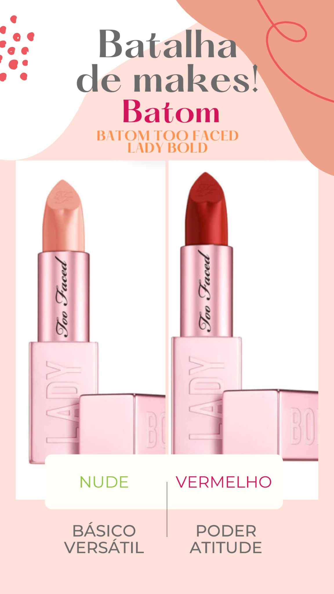 E aí qual vcs preferem??
Confesso que sou do time batom nude sempre, mas às vezes a ocasião pede um batom que transmita poder e atitude!!!

#ChallengeLTK