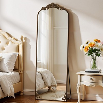 BEAUTYPEAK 64"x21" Vintage Arched Full Length Mirror with Stand, Wall Mount or Freestanding, Ornate Frame | Target