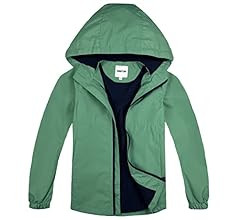 UMMTOM Boys Rain Jackets Lightweight Waterproof Hooded Fleece Raincoats Windbreakers for Kids | Amazon (US)