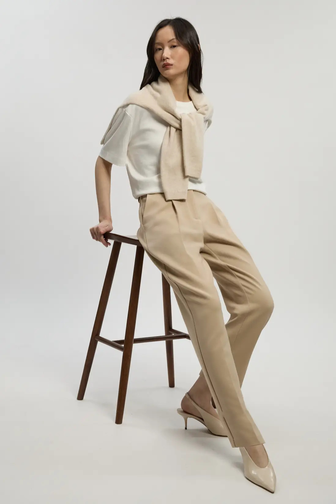 Compact Essential Slim Leg Tailored Trouser | Karen Millen