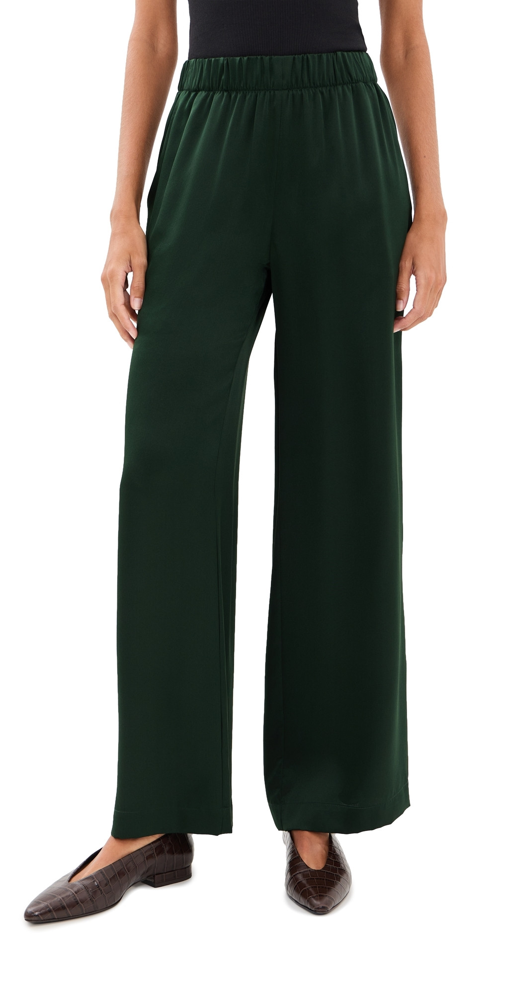 Sablyn Brynn Pull On Wide Leg Pants Hunter Green M | Shopbop