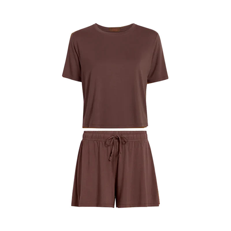 Pajama Shorts Set | Coffee | Nuuds US