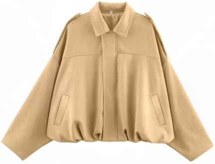 Womens Faux Suede Bomber Jacket Casual Lapel Pilot Cropped Coat Oversized Motorcycle Jackets 2025... | Amazon (US)