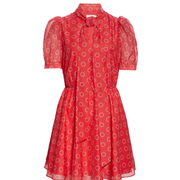 NEW, Ted Baker London Dottyy Puff Sleeve Minidress in Coral - Size 4 US10#D4655 | Poshmark