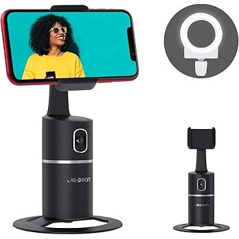 Auto Face Tracking Tripod, 360° Rotation Phone Camera Mount with Selfie Ring Light, No App, Batt... | Amazon (US)