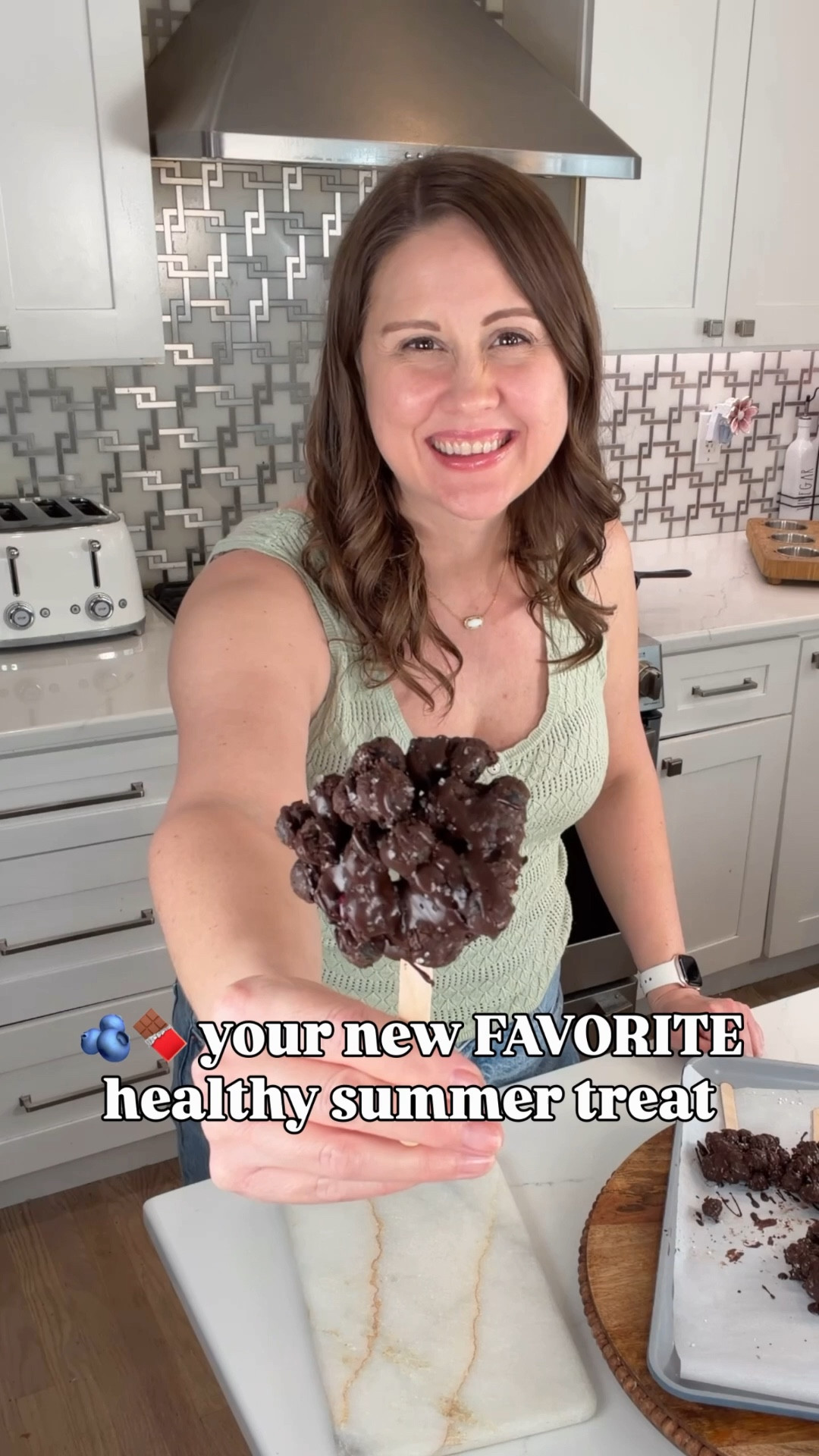 You’re going to want these on repeat all summer 🫐🍫✨

Such a fun little sweet treat that feels indulgent but still has some better-for-you ingredients 🙌 the combo of juicy blueberries + dark chocolate + a hint of sea salt is SO good!!

Recipe:
• 2 cups fresh blueberries
• 1 cup dark chocolate melting chips
• 1 tbsp coconut oil
• 2 tbsp ground flaxseed
• Flaky sea salt

Directions:
Melt the chocolate chips with coconut oil until smooth. Stir in the ground flaxseed, then pour over the blueberries and mix until fully coated. Scoop onto parchment paper with popsicle sticks, sprinkle with flaky sea salt, and freeze until set!

Perfect to keep in the freezer for an easy grab anytime you want a sweet treat ☀️ linking everything I used!!

#LTKFamily #LTKRecipe #HealthyTreats #SummerSnacks #EasyDesserts #MomLife #SnackIdeas

#LTKfoodie #LTKHome #LTKmomlife