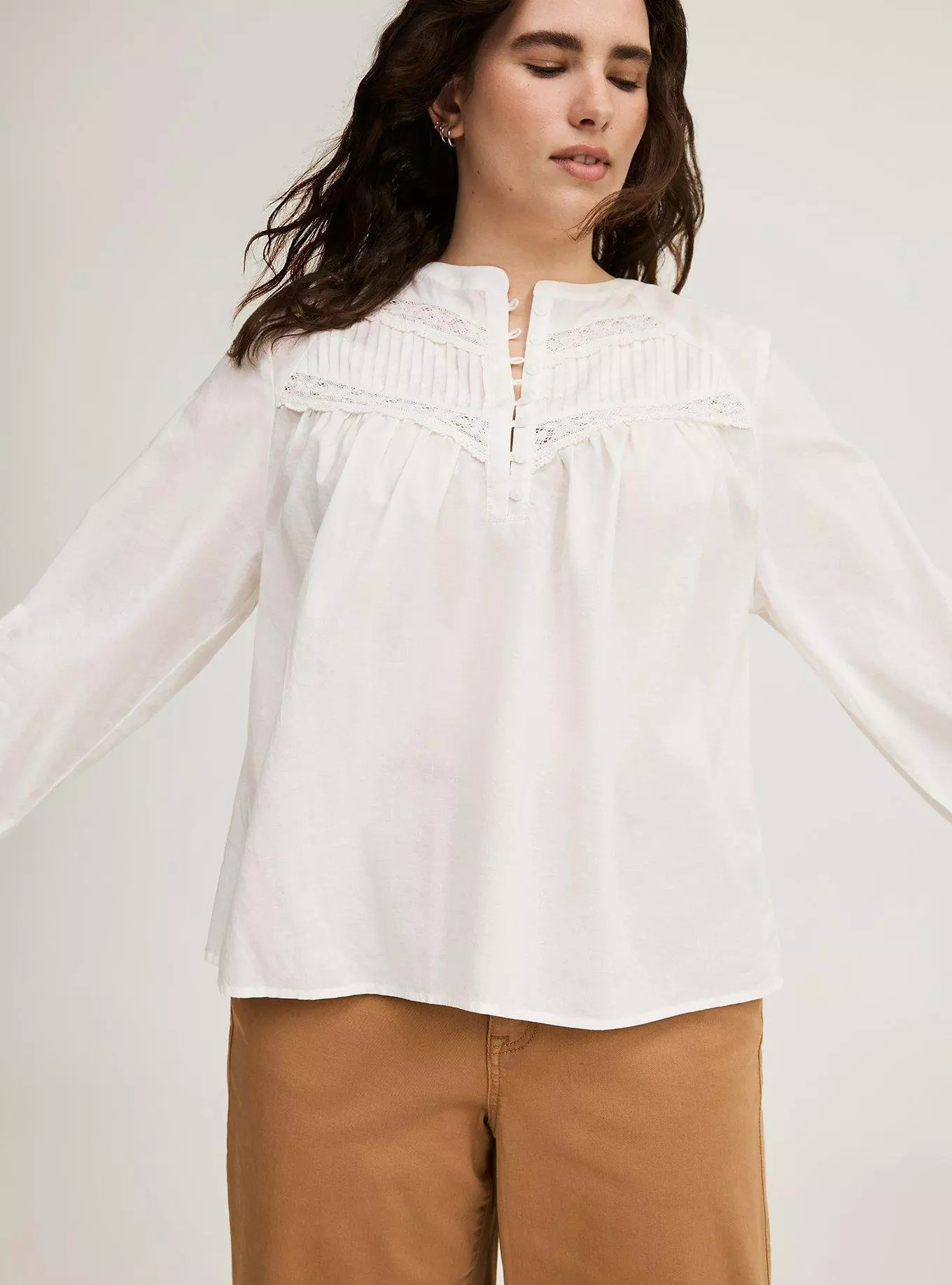 Voile Relaxed Long Sleeve Blouse | Torrid (US & Canada)