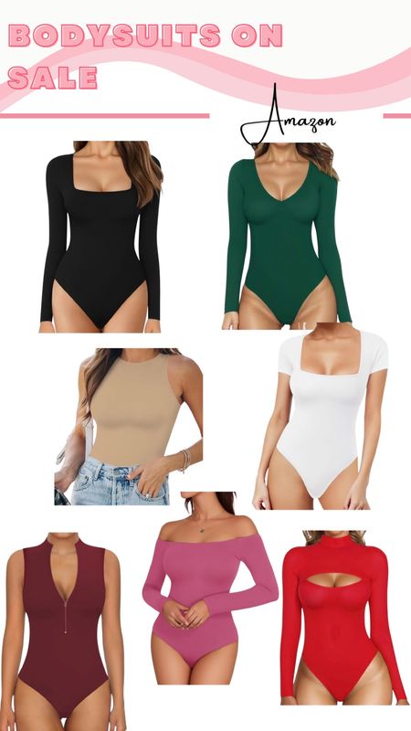 Amazon bodysuits on sale! Long sleeve bodysuits, short sleeve bodysuits. Off the shoulder bodysuit, tanktop bodysuit

#LTKsalealert #LTKfindsunder50 #LTKmidsize