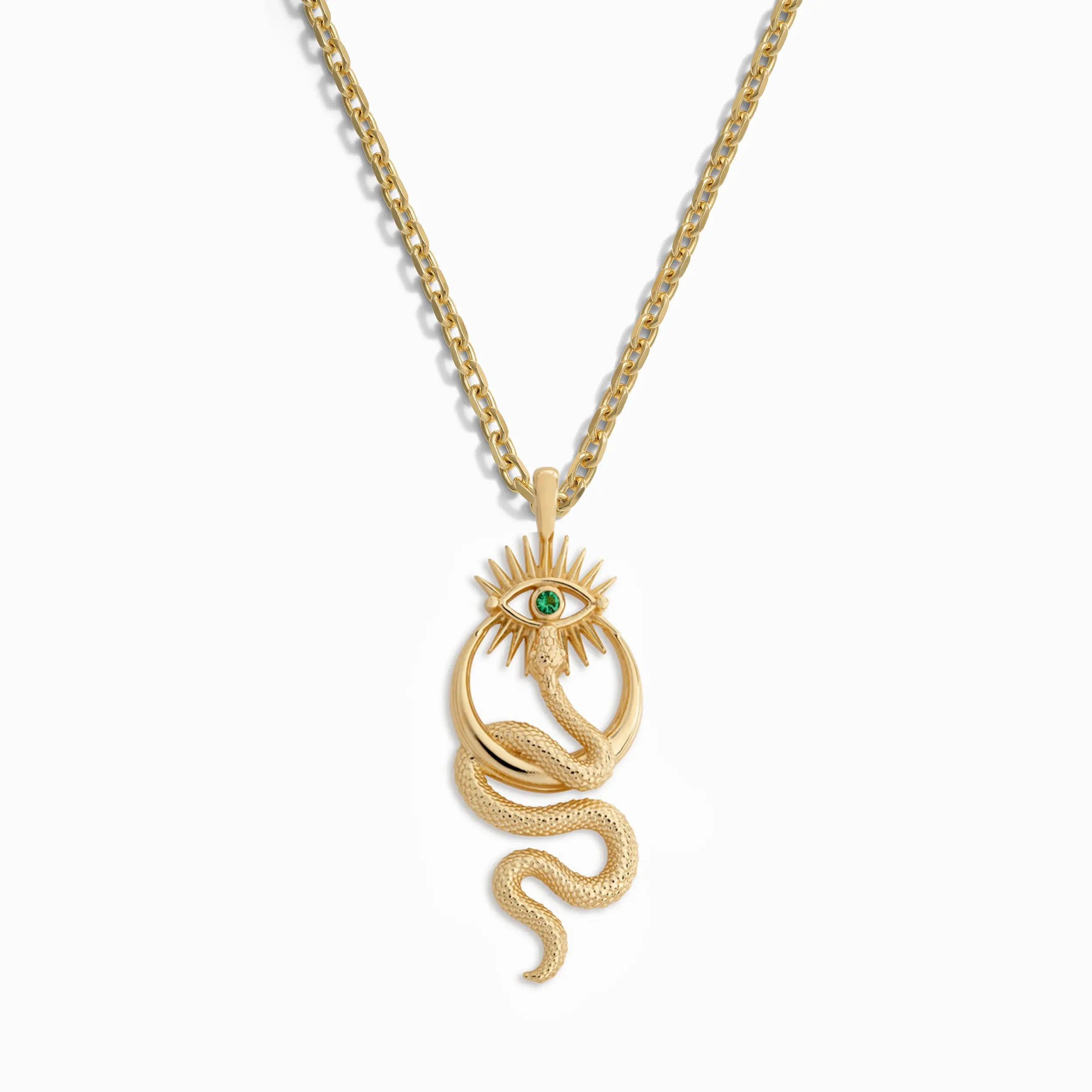 Men's Crescent Snake Eye Necklace | Awe Inspired