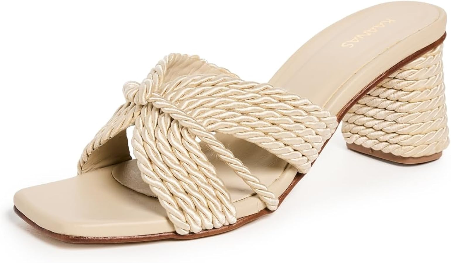 KAANAS Women's Myla Square-Toe Corded Block Heels | Amazon (US)