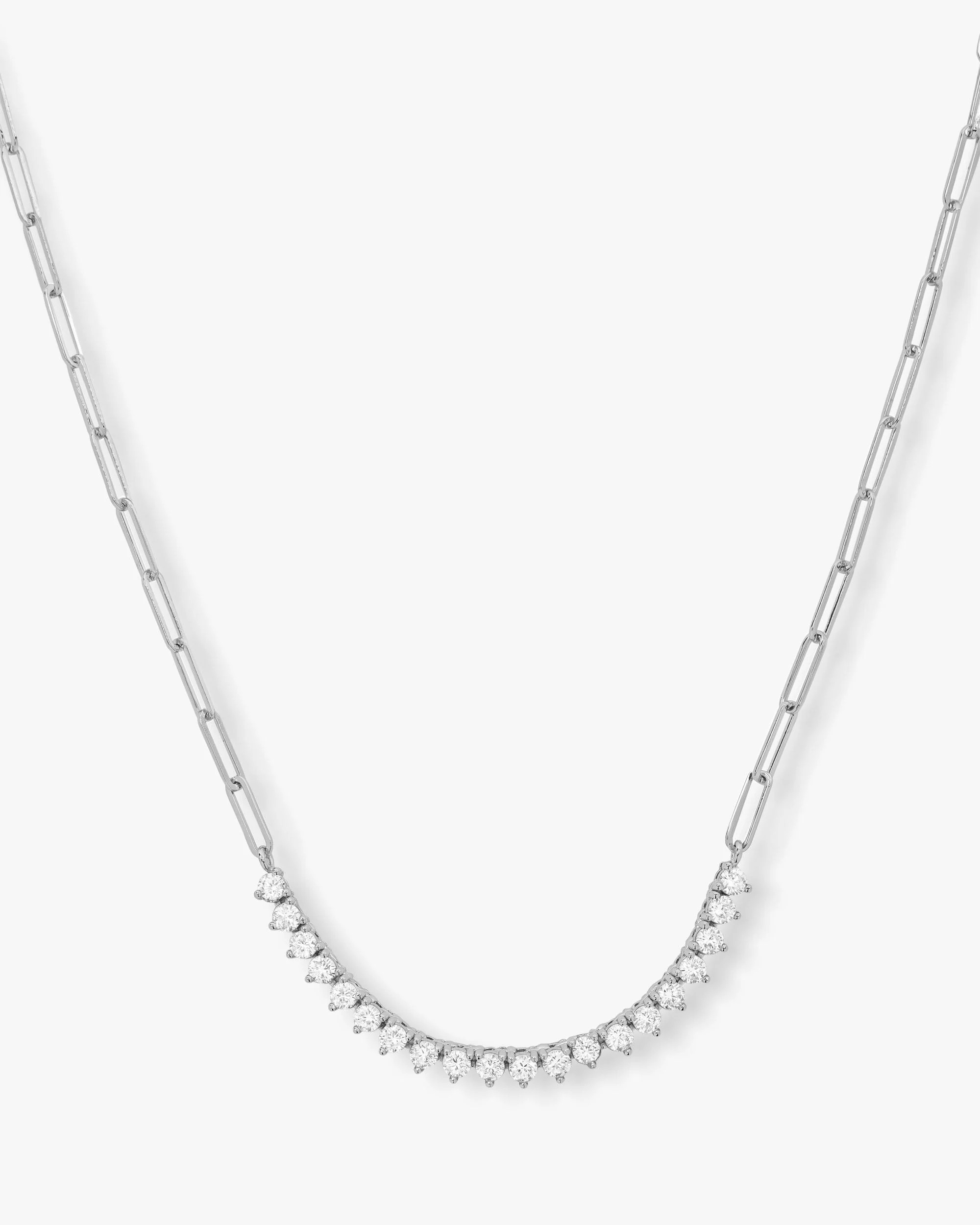 Not Your Basic Samantha Tennis Necklace - Silver|White Diamondettes | Melinda Maria Jewelry