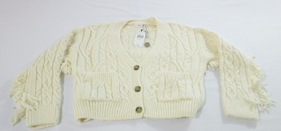 MNG Mango Women's Fringed Thick Braided Knit Cardigan LV5 Ecru Size XS NWT  | eBay | eBay US
