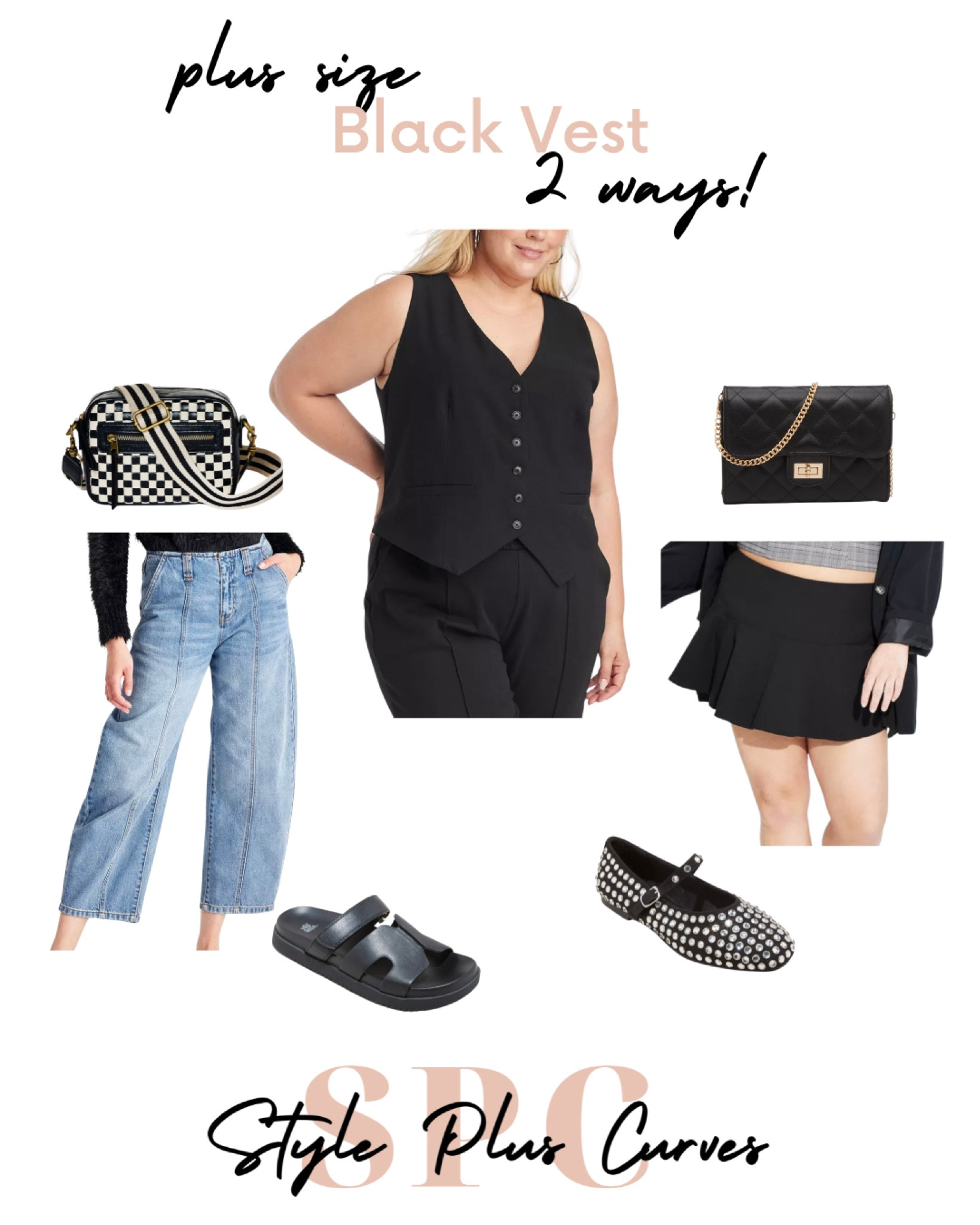 Styled this plus size black vest 2 very different ways! I think the skirt style is much more *me* but they were both fun to wear! Love a piece you can wear multiple ways. 

#LTKPlusSize