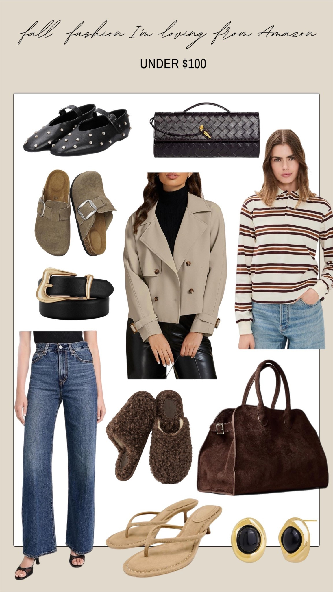 Fall fashion + accessories I’m loving for fall 🍂

suede clogs, studded flats, suede tote, woven bag, wide cut denim, trench coat

#LTKSeasonal #LTKFindsUnder100 #LTKStyleTip