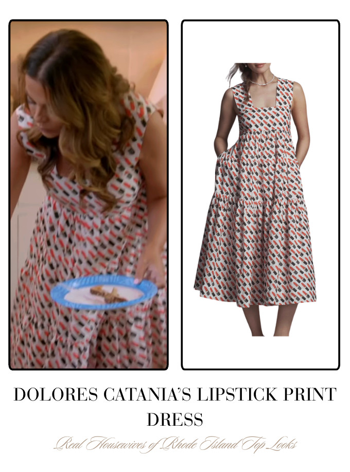 Dolores Catania's Lipstick Print Dress 

 