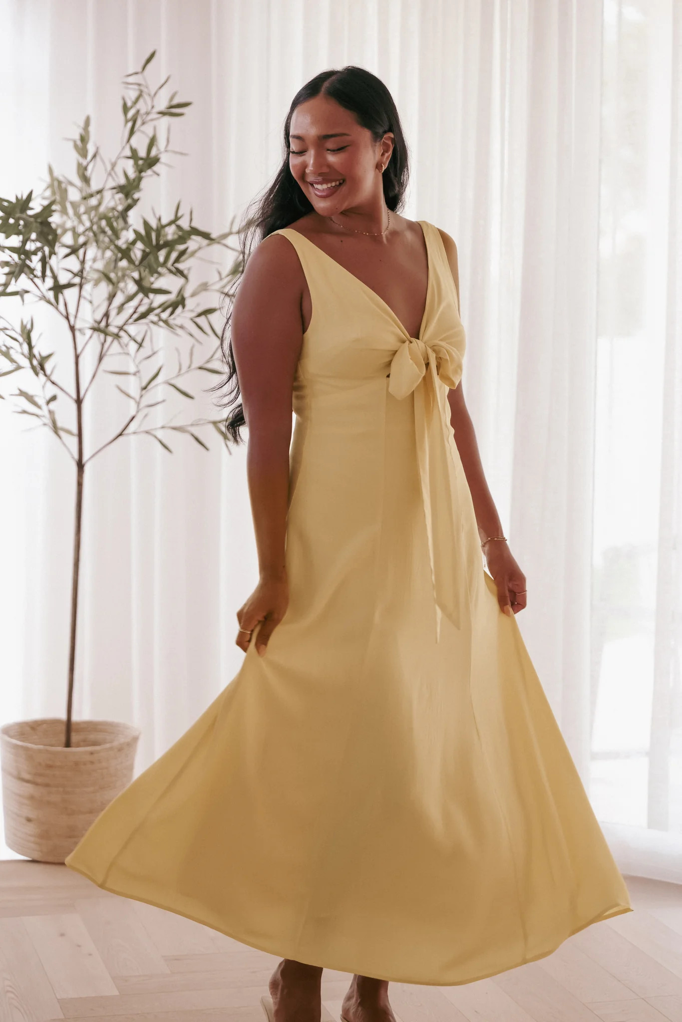 Archer Midi Dress - Butter Yellow | Petal & Pup (US)