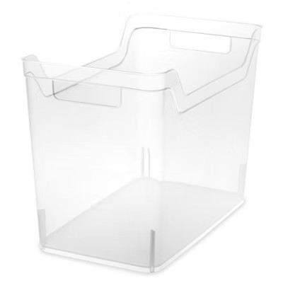 Sterilite Medium Shelf Bin Organizing Plastic Container, Home Kitchen or Office Storage Tote, Open Top Basket with Handles, 18 Pack, Clear | Target