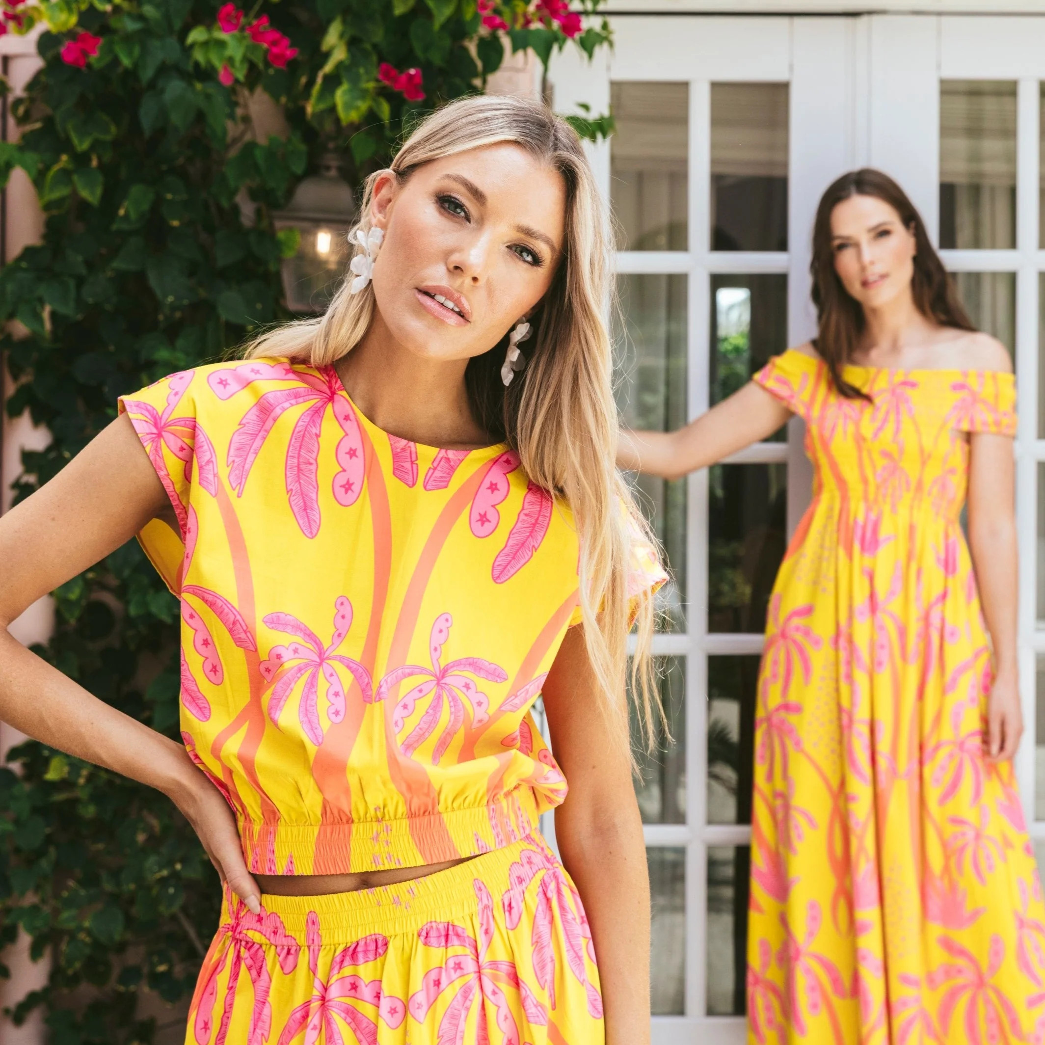 Sheridan French I Spring 2024 I Gardenia Blouse in Antigua Palm | Sheridan French