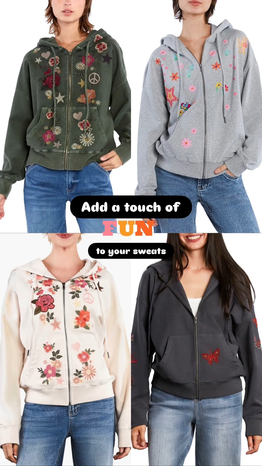 Fun for Spring. Love the olive green. 
Floral sweatshirt. Loungewear  

#LTKSeasonal #LTKFindsUnder100