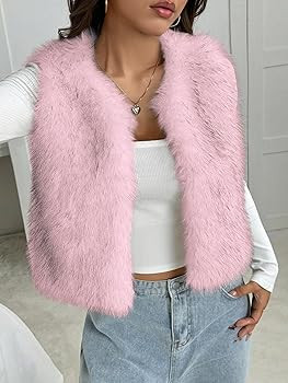 BTFBM Faux Fur Vest Women Fall Fashion 2026 Sleeveless Fuzzy Jacket Fluffy Coats Winter Clothing ... | Amazon (US)