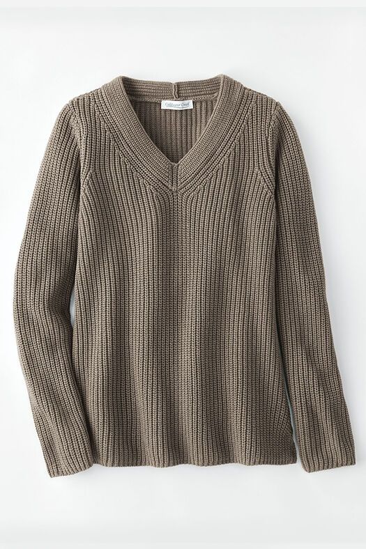 Shaker V-Neck Sweater | Coldwater Creek