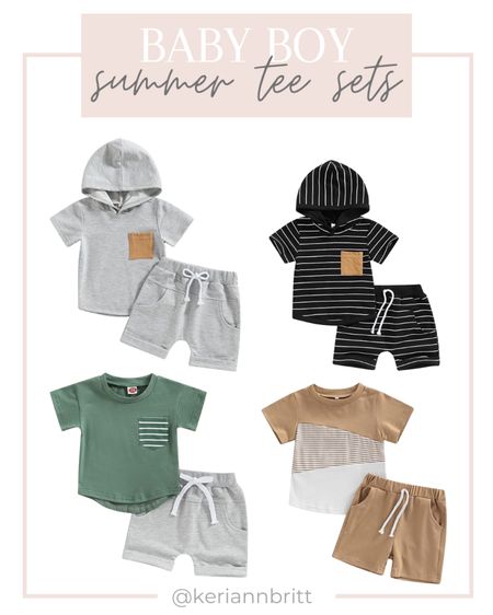 Baby Boy summer outfit sets: t-shirt and shorts 

Hooded tee / Amazon finds / Amazon baby / baby summer clothes / pocket tee 

#LTKbaby #LTKkids