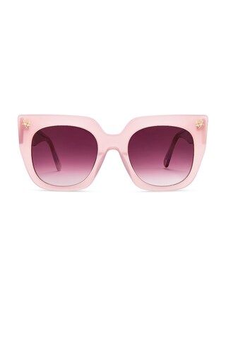 LoveShackFancy Triana Square Sunglasses in Pink Parfait from Revolve.com | Revolve Clothing (Global)