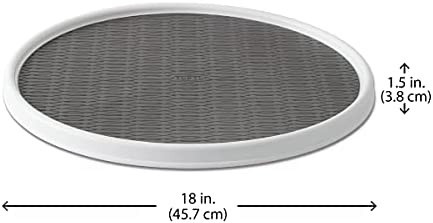 Copco 255-0186 Non-Skid Pantry Cabinet Lazy Susan Turntable, 18-Inch, White/Gray - 2555-0186 | Amazon (US)