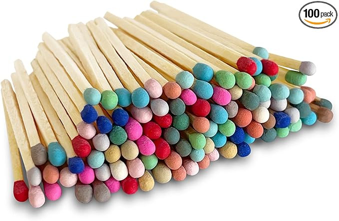 2" Colorful Matches with Strikers | 100 Rainbow Small Safety Matchsticks with Striking Pads by Th... | Amazon (US)