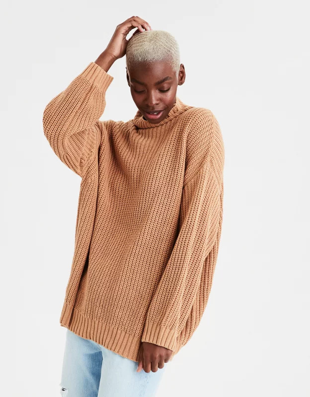 AE Mock Neck Oversized Sweater | American Eagle Outfitters (US & CA)