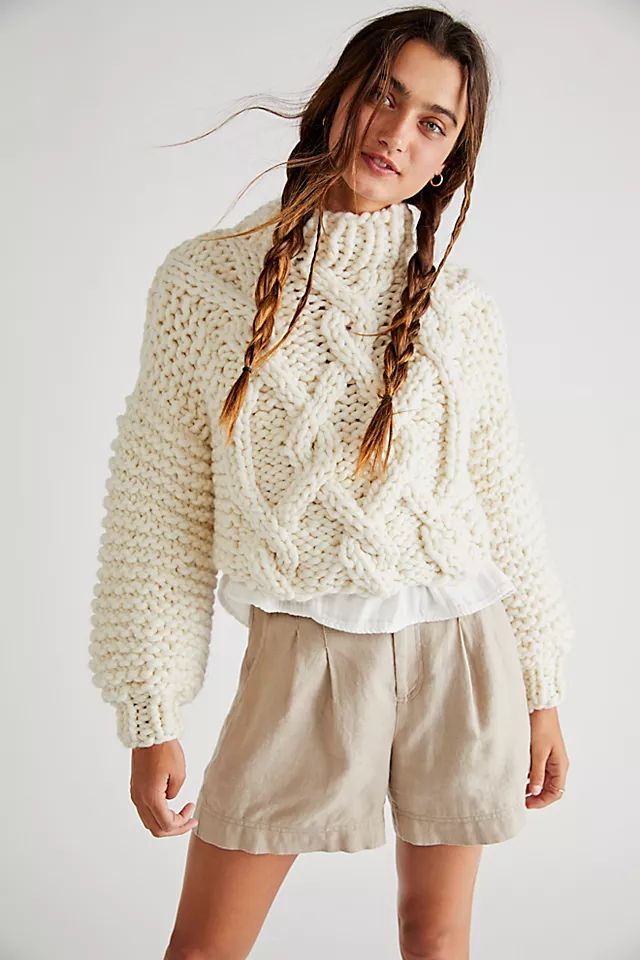 Loopy Mango Cropped Fisherman Sweater | Free People (Global - UK&FR Excluded)