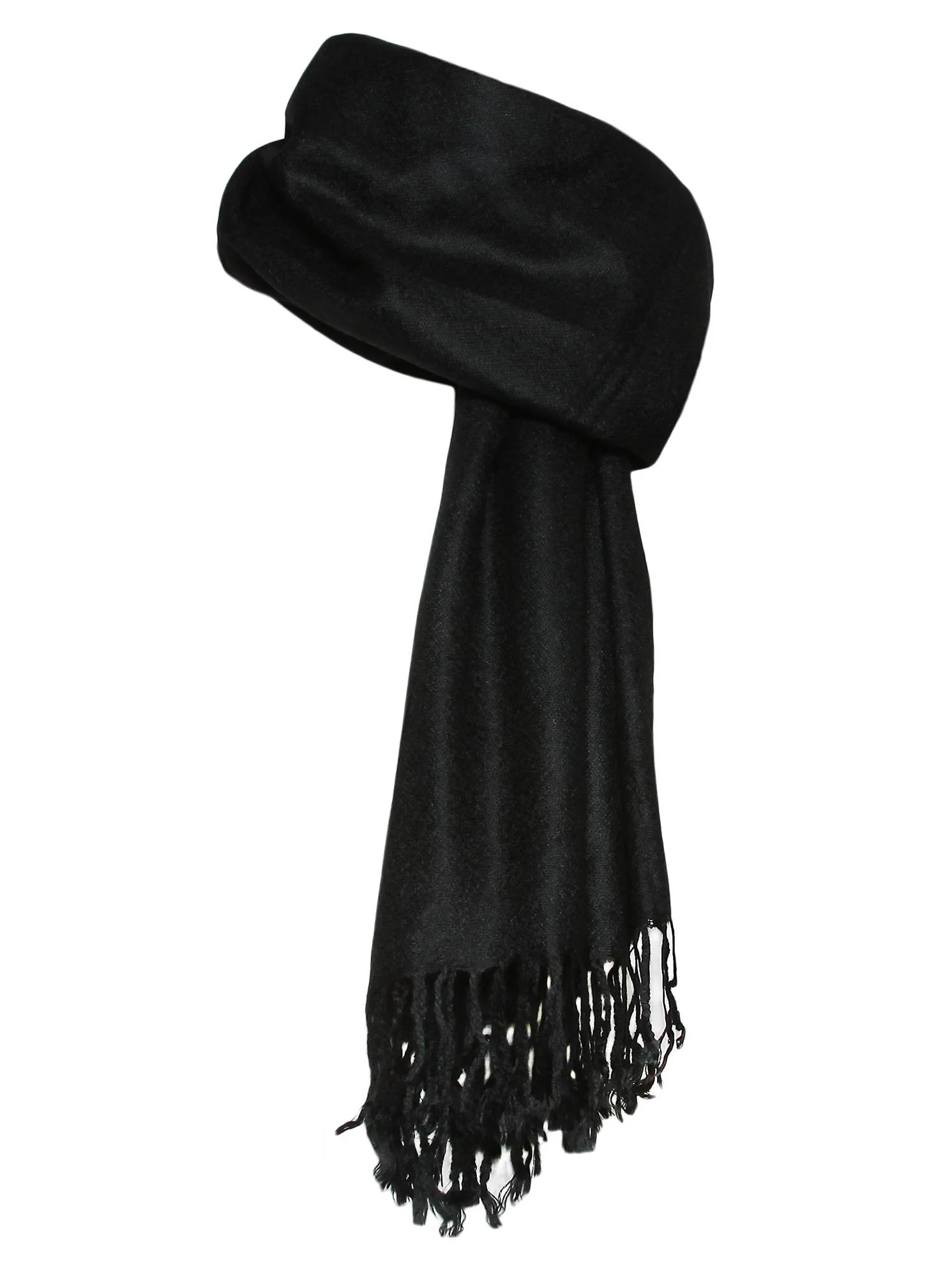 Pashmina Soft Shawl Wrap Scarf with Fringes, Black | Walmart (US)