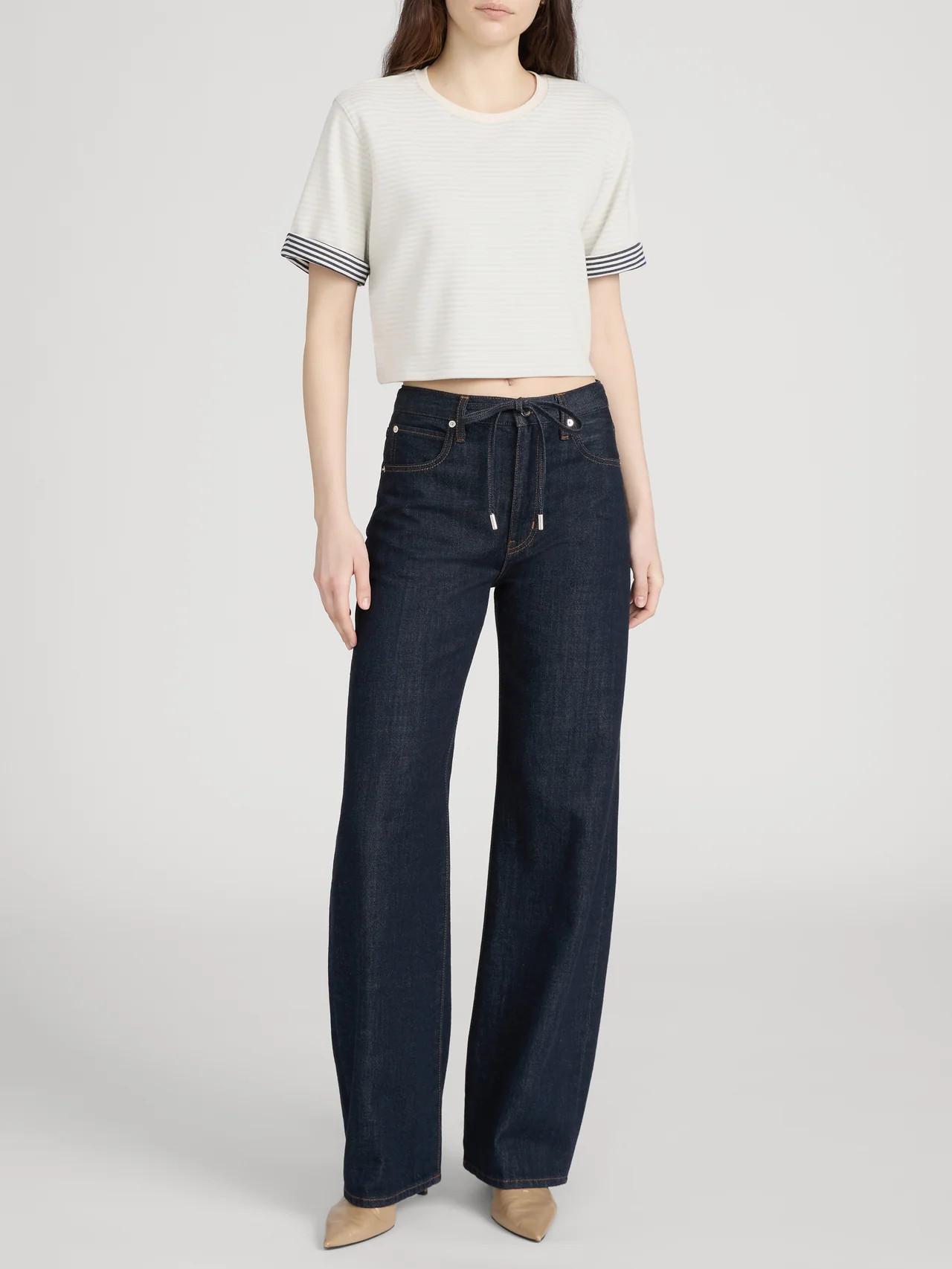 The Off Duty Drawstring Bow -- Rinse | Frame Denim
