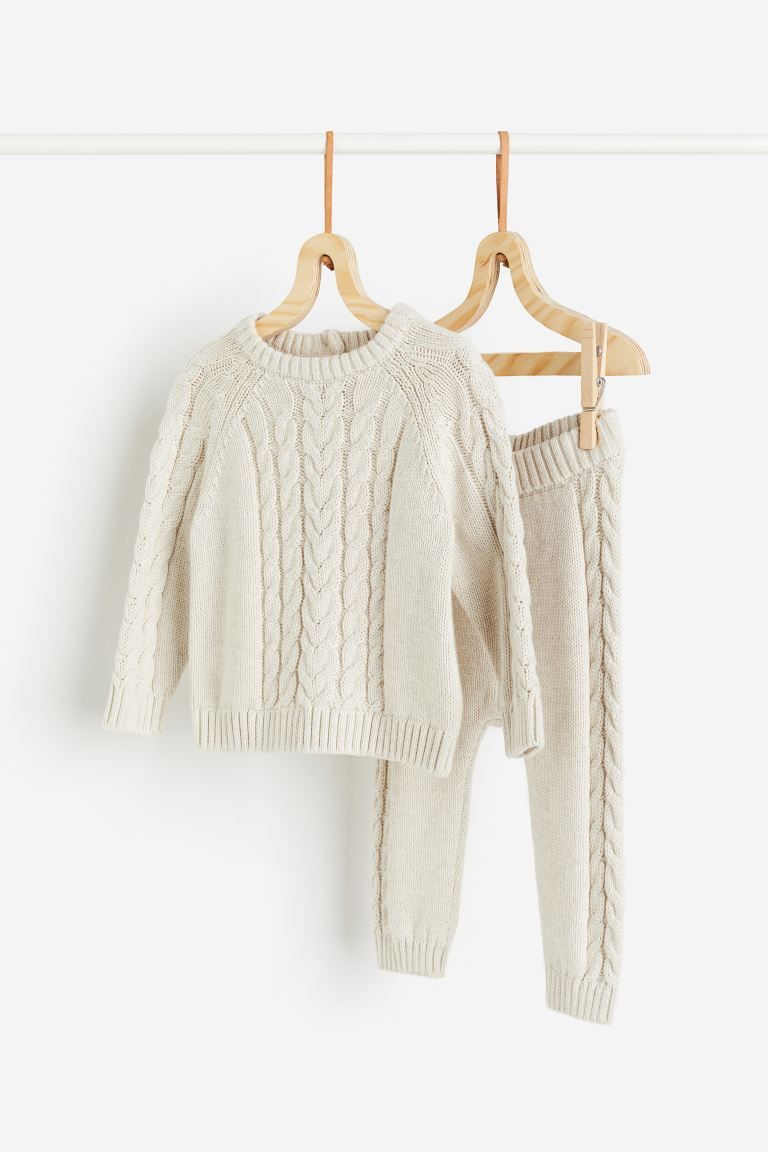 2-piece Cable Knit Cotton Set | H&M (AU)