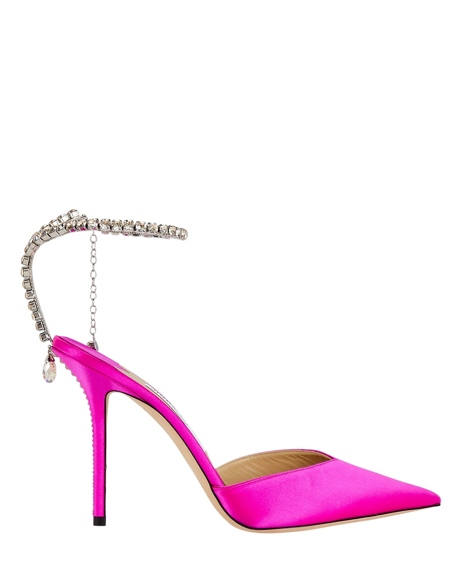 Saeda Crystal-Embellished Satin Pumps | INTERMIX