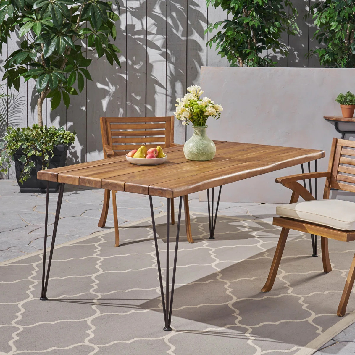 Vikesha Rectangular Metal Outdoor Dining Table , 72'' in. W 36'' in. D | Wayfair North America