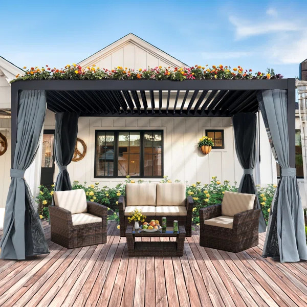 10 Ft. W x 13 Ft. D Aluminum Pergola | Wayfair North America