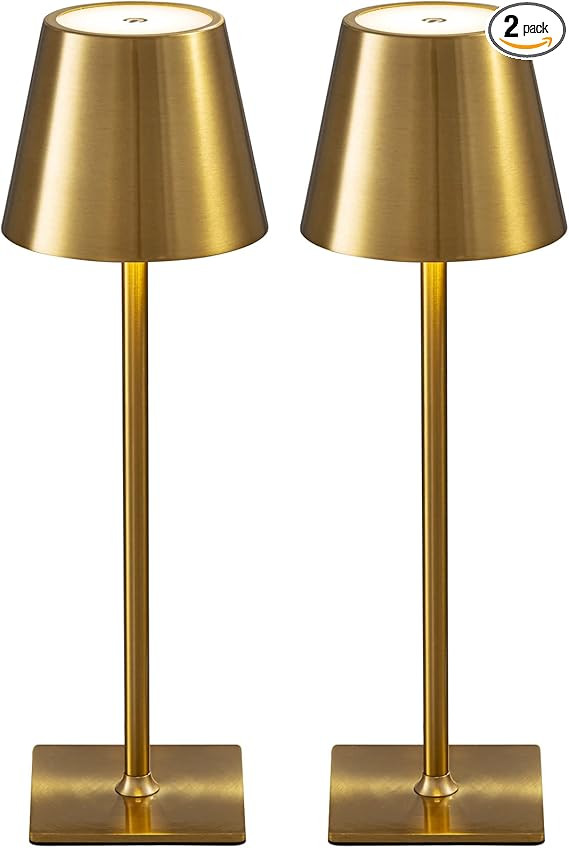 KDG 2 Pack Cordless Table Lamp,Portable LED Desk Lamp, 5000mAh Battery Operated, 3 Color Stepless... | Amazon (US)