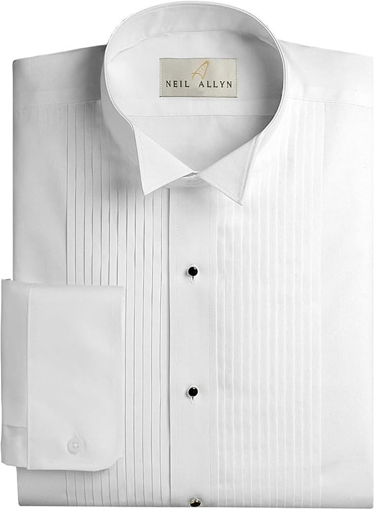 Women's Tuxedo Shirt - 1/4" Pleat, Wing Collar, Size 22 White | Amazon (US)