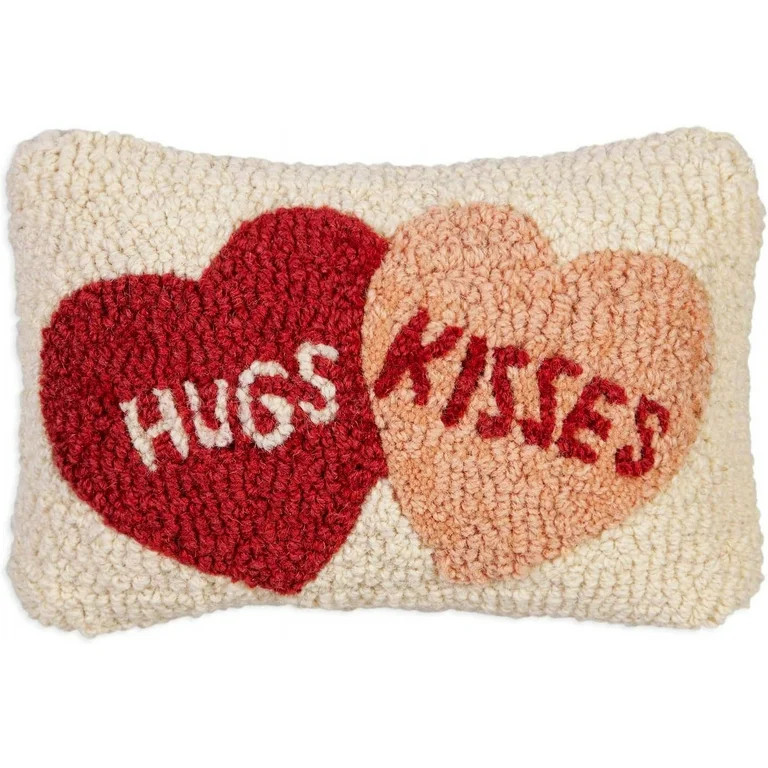 Chandler 4 Corners Artist-Designed Hugs Kisses Hearts Hand-Hooked Wool Decorative Throw Pillow (8... | Walmart (US)