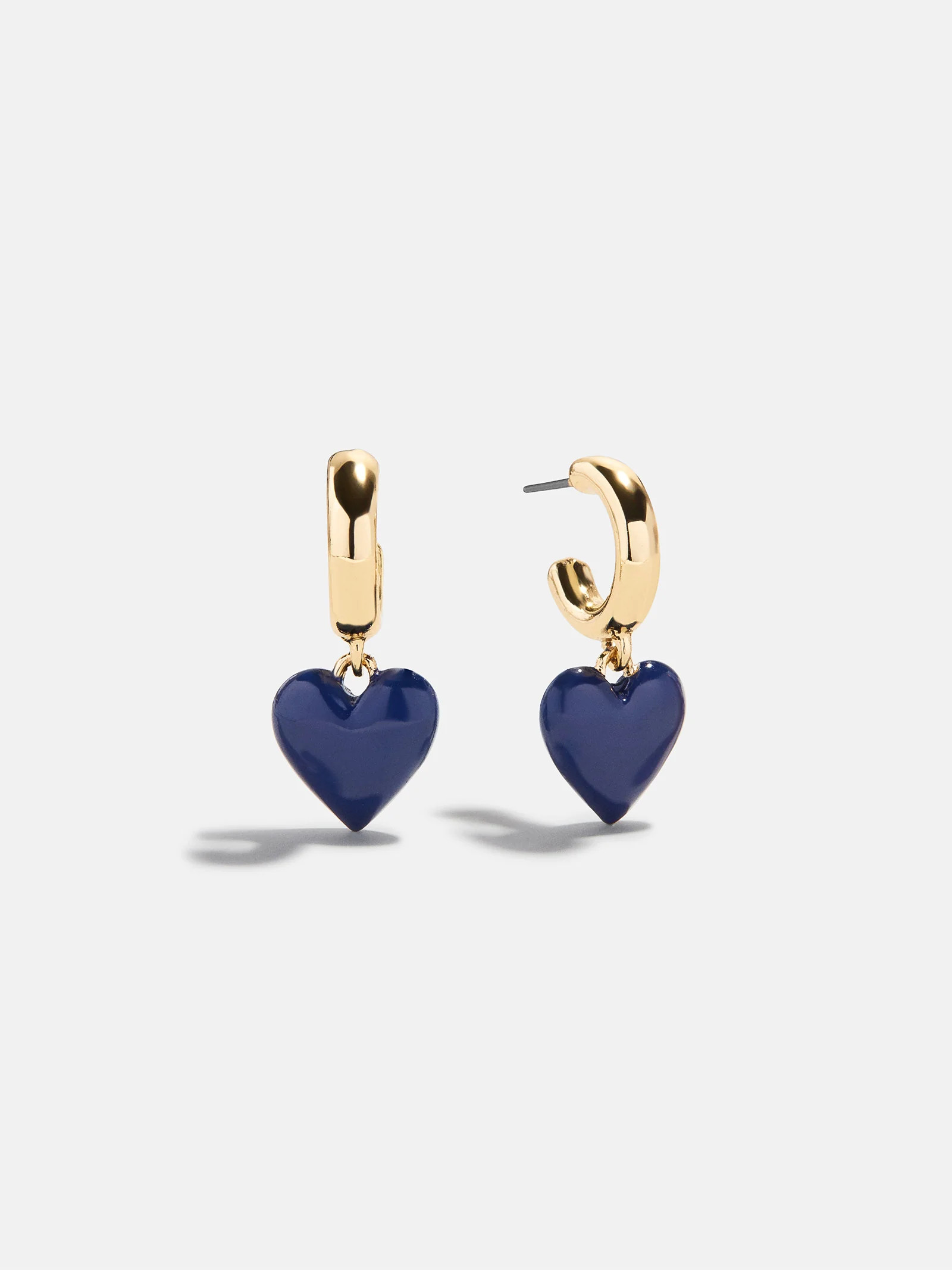 Game Day Heart Drop Earrings - Navy | BaubleBar