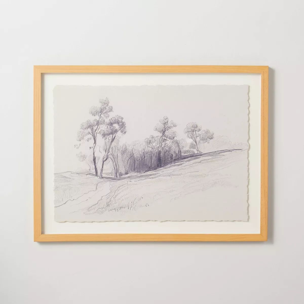 18"x24" Hillside Sketch Framed Wall Art Black/White - Hearth & Hand™ with Magnolia | Target