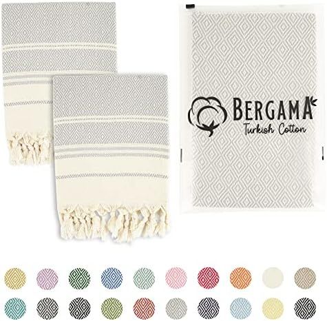 Turkish Hand Towels for Bathroom, Set of 2 | %100 Cotton, 18x36 Inches, Farmhouse Decorative Boho Ho | Amazon (US)
