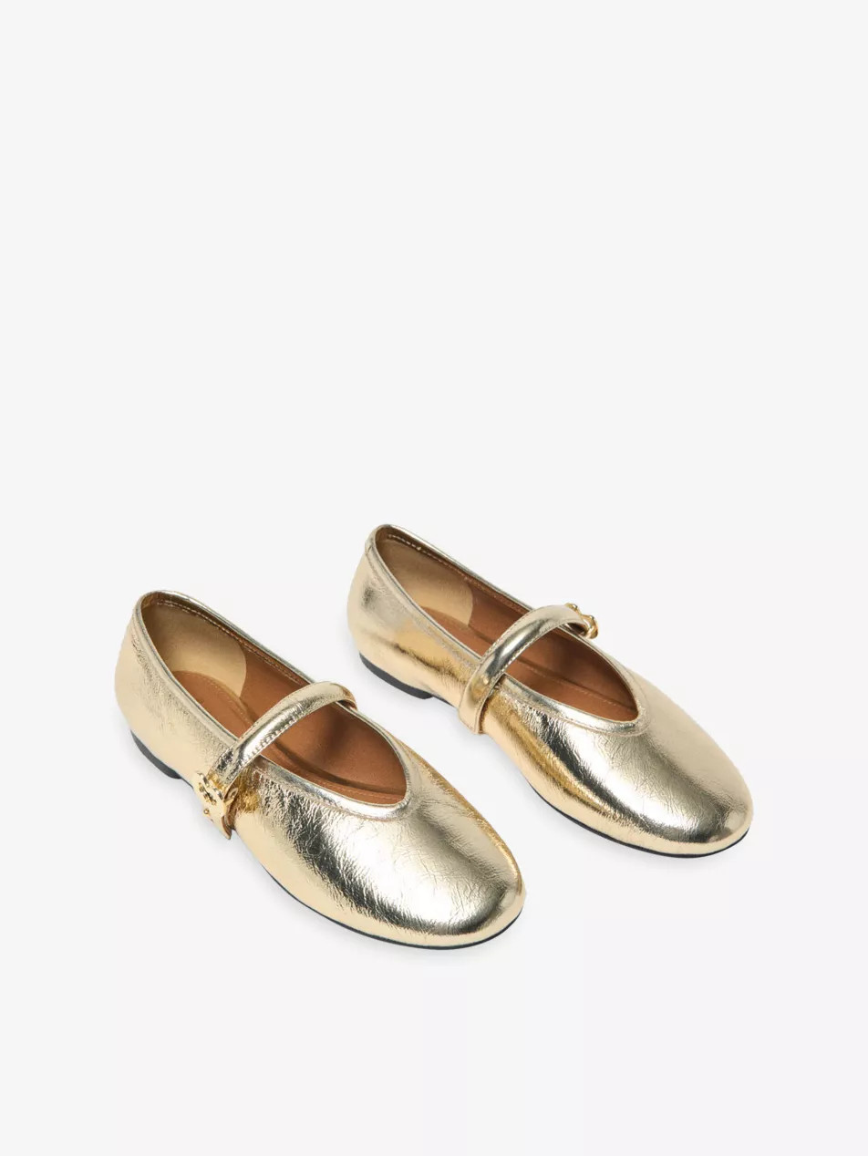 Metallic Leather Ballet Flats | Selfridges