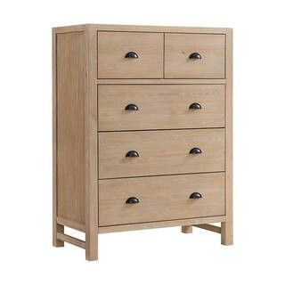 Arden 5-Drawer Wood Chest in Light Driftwood (36 in. W x 18 in. D x 48 in. H | The Home Depot